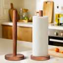Acacia Wood Paper Towel Holder Stand Wooden Kitchen Paper Towel Holder Countertop, PTHA, Freestanding Roll Holder for Kitchen & Bathroom & Farmhouse, Standard