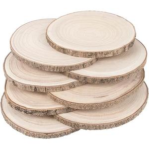 9 PCs 9x 5inch Wood Slices for Crafts, Unfinished Wood Rounds with Bark, Round Wooden Discs Circles for Christmas Ornaments Wedding Rustic Decoration DIY Handcrafts Arts
