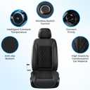 Coverado 2026 Enhanced Ventilated Car Seat Cushion, 12V-24V Electric Cooling Seat Cover, Automotive Universal Fit for Sedan SUV Truck, Matte Black