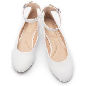 Cusolemore Ballet Flat Shoes for Women with Ankle Strap Low Wedge Heel, Cute Flats for Women, Comfortable Casual Dress Shoes 6.5