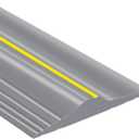 10Ft/3M Universal Garage Door Rubber Threshold Strip, Weatherproof Seal Strip DIY Weather Stripping Replacement, Not Include Adhesive (Grey-Yellow Line)