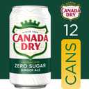 2 x Canada Dry Zero Sugar Ginger Ale Soda, 12 fl oz cans, 12 pack (EXP 10/18/26)