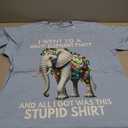 Funny White Elephant Gift Wrapped Elephant Dumb Gift T-Shirt, Size: L