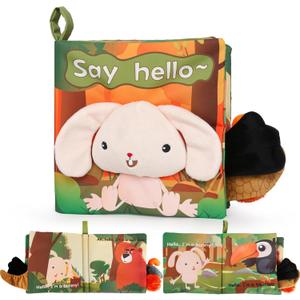 Soft Baby Books High Contrast Toy, Touch and Feel Crinkle Cloth Book Infant Toy with Non-Toxic Fabrics, Baby Shower, Thank You Gifts for Newborn Boys and Girls 0-6-12 Months