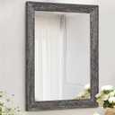 AAZZKANG Wall Mirror with Rectangle Wood Frame Large 20"x16" Rustic Decorative Hanging Mirrors for Bedroom Bathroom Living Room Home Office