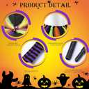 SATINIOR Halloween Witch Costume Set for Girls - Tutu Skirt, Striped Tights, Hat, and Plastic Broom for Cosplay Party Favors Supplies