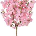 OUSHENG Artificial Cherry Blossom Tree, Fake Plants Indoor Decor, Faux Pink Sakura Flowers for Living Room Home House Entryway Bedroom Office Inside Decorations, 4FT