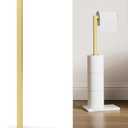 Homevacious Gold Toilet Paper Holder Stand Marble Base SUS 304 Stainless Steel Freestanding Tissue Roll Holder for Bathroom Rustproof Storage for 4 Rolls Brushed Gold