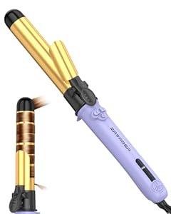 Rotating Curling Iron, ZAVAREA 1 1/ 4 Inch Automatic Curling Iron Self Curling Wand with Extra Long Barrel for Medium and Long Hair, Dual Voltage Auto Rotating Hair Curler for Curls and Waves