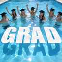 Large Grad Prom 2026 Floating Letters for Graduation 20" White Foam Pool Decorations for Grad Prom Party Graduation Pool Float Decor, Photo Props for Seniors, Class of 2026 (Grad)