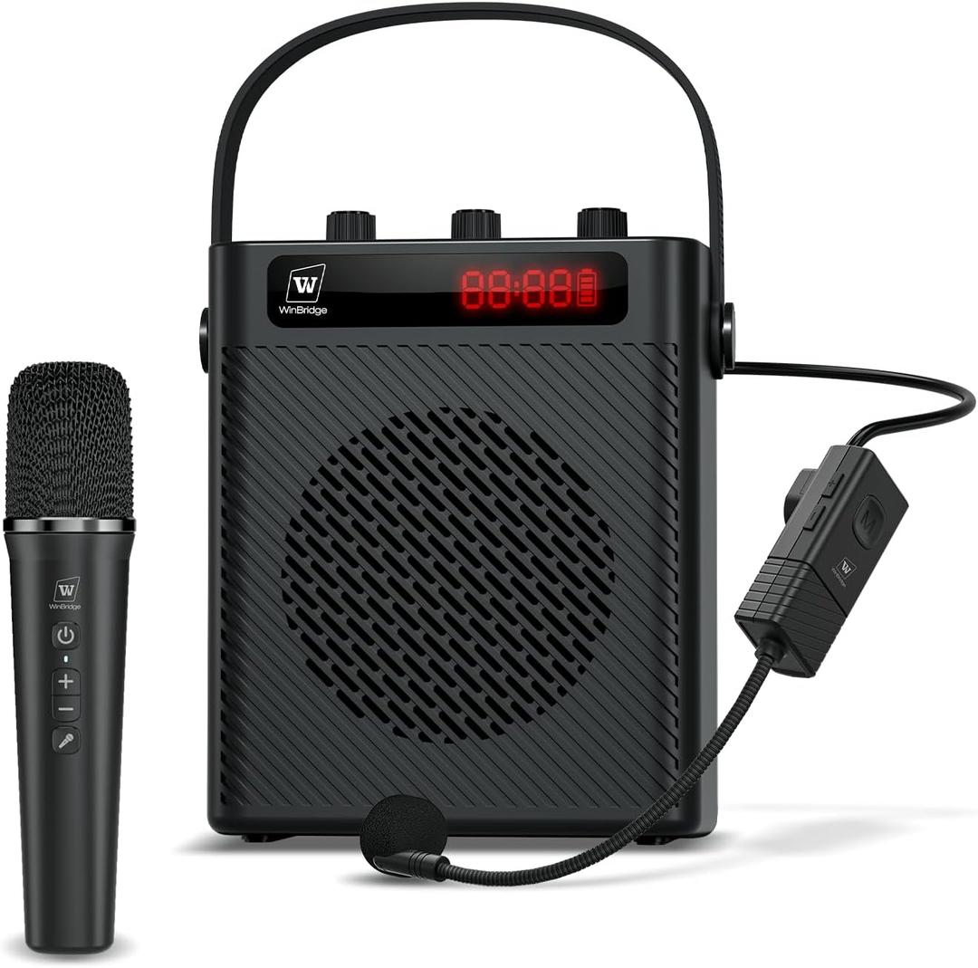 Voice Amplifier Wireless Microphone/Handheld Mic- 40W Portable Microphone and Speaker Wireless karaoke System, Bluetooth Speaker with Mics Personal Pa System, 4 Sound Effects for Teachers Speaking S95 Voice Amplifier Wireless Microphone/Handheld Mic- 40W Portable Microphone and Speaker Wireless karaoke System, Bluetooth Speaker with Mics Personal Pa System, 4 Sound Effects for Teachers Speaking S95