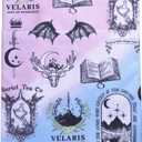 Fantasy Book Cover Markers for Reading, VELARIS Book Sleeve, Dark Fairytale Book Covers, Gifts for Men Women Book Lovers, Readers Sleeve Gift Paperback Book Cover with Zipper (Rose A)