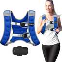 Fragraim Weighted Vest for Women Men - 8lb/10lb/12lb/16lb/22lb/25lb/30lb Weight Vest with Reflective Stripe, Detachable Phone Pouch, Ideal for Walking, Strength Training, Running, Workout, Cardio (Blue)