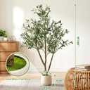5FT Olive Trees Artificial Indoor with Lights, Realistic Faux Olive Plant