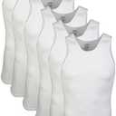 Gildan Men's A-shirt Tanks, Multipack, Style G1104, White (5 Pack), Small