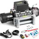 VEVOR Truck Winch 12000lbs Electric Winch 85ft/26m Steel Cable 12V Power Winch Jeep Winch with Wireless Remote Control and Powerful Motor for UTV ATV & Jeep Truck and Wrangler in Car Lift