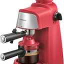 Ihomekee Espresso Machine, 3.5Bar Espresso and Cappuccino Machine with Preheating Function, 4 Cup Coffee Maker with Milk Frothing Function and Steam Wand (Red), CM6810