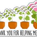 (3Pcs) Thank You for Helping Me Grow Sticker Teacher Appreciation Plants Stickers Waterproof Decorative Vinyl Decal for Tumbler Water Bottle Laptop Phone Case Notebook Size 3x1.8 Inches, 4 Pack