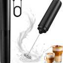 Rechargeable Milk Frother, Handheld Coffee Frother Wand Drink Mixer with Cover, Electric Whisk Coffee Mixer for Matcha Lattes Cappuccino Hot Chocolate (Onyx)