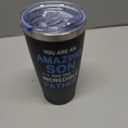 Qtencas Father's Day Gifts for Son, You Are an Amazing Son And One Incredible Dad Stainless Steel Travel Tumbler, Funny Father's Day Christmas Birthday Gifts, 20 Oz Black