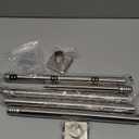 Brushed Nickel Tension Curtain Rod Adjustable Shower Curtain Rods 30-76 In Spring No Drilling or Screw Installation Shower Rod for Bathroom Shower Bar for Closet Kitchen with Brackets