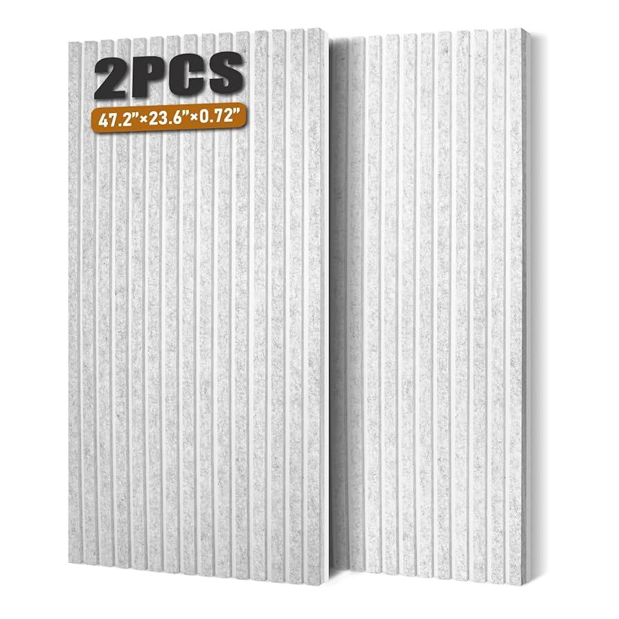 FurnoFlexArt Acoustic Panels Tiles Decorative Room Sound Proof Foam Absorbing Panels Noise Dampening Canceling Reducing Blocker for Walls (ShadowGray)