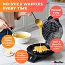 Mueller Heart 5 Waffle Maker, Norwegian Waffle Iron, Adjustable Browning Control & Nonstick, Cool Touch Handle, Easy to Clean, Small Kitchen Appliances
