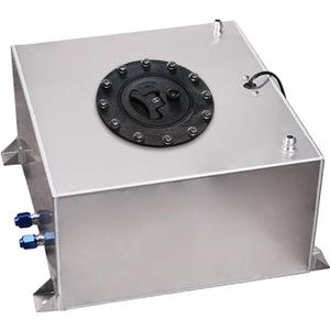 5 Gallon Fuel Cell Aluminum Polished with Cap Level Sender Silver