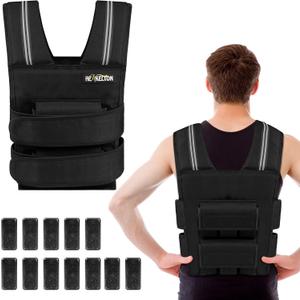 Adjustable Weighted Vest for Men Women with Removable Iron Weights, 24lbs/40lbs Body Weight Vests Adjustable for Running, Training Workout, Jogging, Walking (Black)