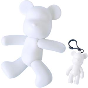 Coniuty DIY (Blank Mold, 9 Inch) Fluid Bear + Bear Keychain, Figure Painting for Creative Graffiti Art