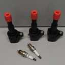 Set of 3 Ignition Coil Pack and Spark Plugs Fits for 2007 2008 Honda Fit 1.5 L4 Spark Plugs Coil Packs Replaces# UF581