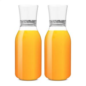TOSSWARE POP 32oz Carafe Set of 2, Premium Quality, Recyclable, Unbreakable & Crystal Clear Plastic Drink Pitcher