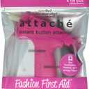 Attach 2.0: Instant Button Attacher, with 200 Clear & Black Fasteners, no sew Mini Sewing Machine for Quick Clothing Fixes Costumes Crafts