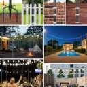 6 Pack String Light Poles for Outside, 10ft Metal Outdoor String Light Poles for Deck - Ideal for Patio, Garden, Yard, Front Porch Decorations, Black