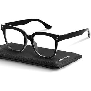 miyya Blue Light Glasses for Women & Men Oversized UV & Blue Light Blocker Chunky Frames, Stylish Eyewear Accessories, Black