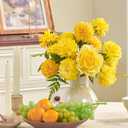 TINGE TIME Yellow Artificial Flowers Combo Box Set, Gradient Color Fake Flower Leaf with Stems for DIY Wedding Bouquets Table Centerpieces Baby Shower Home Party Floral Arrangements Decorations