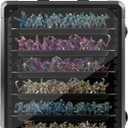Miniature Storage Case, Aluminum Alloy Frame & Clear Window for Display & Secure Transport Miniature Carrying Case with Lock for Warhammer Miniatures, Figures and Collectibles (Large)
