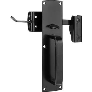 Thumb Gate Latch Hardware for Wooden Fences Heavy Duty, Self Locking Fence Latch Kit with Handle, Door Latch Gate Lock kit for Wooden/Vinyl Fence, Outdoor Metal Gate, Black Finish