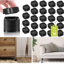 24 Pack Furniture Risers 1, 2 or 3 Inch, Adjustable Bed Risers Heavy Duty For Table Desk Couch Chair Sofa Cabinet Bed Legs Dorm, Square Stackable Bed Raisers Blocks Lift Height 1", 2" or 3", Black
