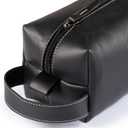 Londo Leather Cosmetic Makeup Pouch & Travel Watch Box. High Quality Stylish Durable Protective Storage Organizer for Toiletries & Versatile Accessories (Black)