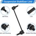 Front Stabilizer Bar Links with 2 Pcs Bushing for Dodge Journey 2009-2011 Sway Bar Link Kits No.K750382/K200219 1 Set