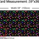 Halloween Fabric by The Yard, Cartoon Bat Upholstery, Moon Star Galaxy Indoor/Outdoor, Spooky Themed Waterproof Decorative Fabric for Quilting, Sewing, DIY Gifts, 2 Yards, Colorful (Multi 061)