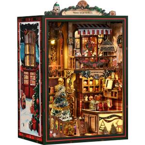 Book Nooks for Adults, DIY Miniature Dollhouse Book Nook Kit, Model Kits Craft Kits for Adults with Led Light and Music Mechanism, Adult Craft Kits Gifts for Family and Friends