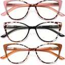 EYEURL 5 Pack Cat Eye Reading Glasses for Women-Blue Light Glasses for Woman Fashion Readers with Spring Hinge