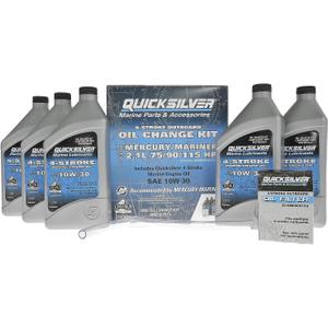 Quicksilver 10W-30 Oil Change Kit for 4-Stroke 75hp, 90hp and 115hp Mercury 2.1L Outboards