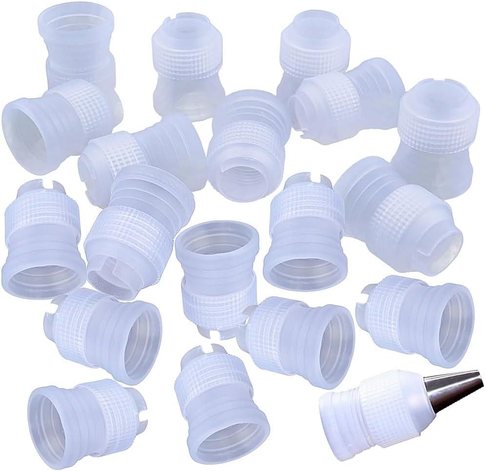 30 Pack Plastic Standard Couplers Cake Decorating Coupler Pipe Tip Coupler for Icing Nozzles,Cake Baking Tools Accessories