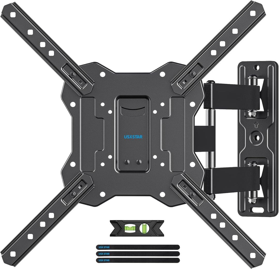 USX STAR UL Listed Full Motion TV Wall Mount for 28-60 Inch TV Mounts Up to 77 lbs, Max VESA 400x400mm, Wall Mount TV Bracket with Swivel, Tilting, Leveling Adjust & Extendable Arm