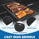 SafBbcue 96333 Grill Plates for Monument Grills 77352 24633 17842 35633 13892 Gas Grill Cooking Accessories, Cast Iron Reversible Griddle for Monument Grill 41847NG D405 77352MB D425 Replacement Parts