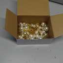 Sliner 48 Pcs Pearl Napkin Rings, Gold Table Napkin Holder Buckles for Dinning Table Setting Christmas Wedding Party Supplies