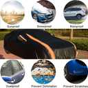 8-Layer All Weather Waterproof Car Cover Custom Fit for Toyota Sienna 1997-2025, Lab-Verified Snow/Rain/UV Protection - Zipper Door & Storage Bag